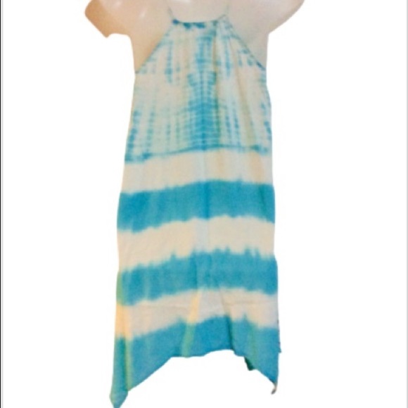 Beach By Exist Turquoise & White Tie-dye Coverup - Picture 2 of 2